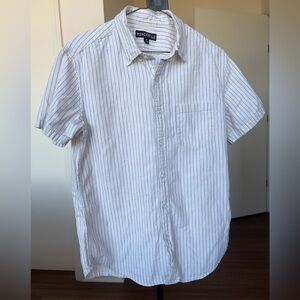Soft Short Sleeve Button Down. J. Crew Factory. White/royal blue pinstripes.